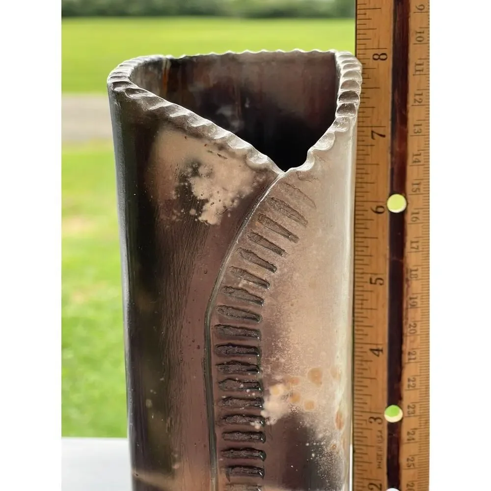 Vintage Cynthus Stoneware Wrap Square Vase 8